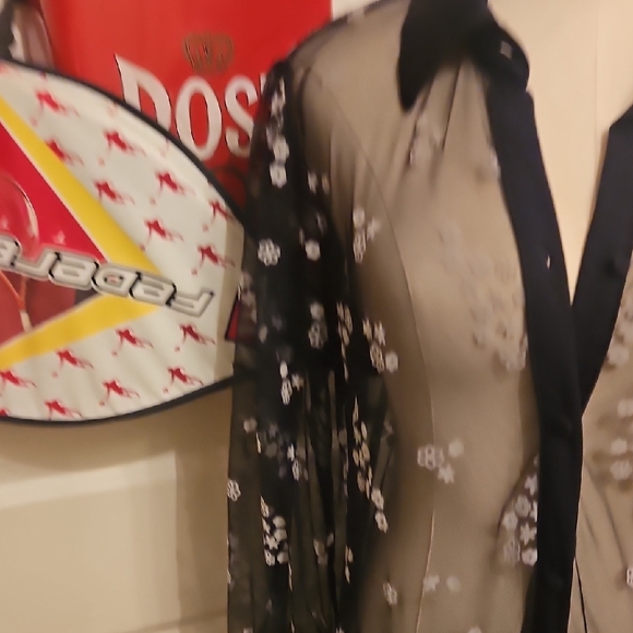 Chic Black Floral Embroidered Long Sleeve Sheer Maxi Dress - Picture 5 of 10